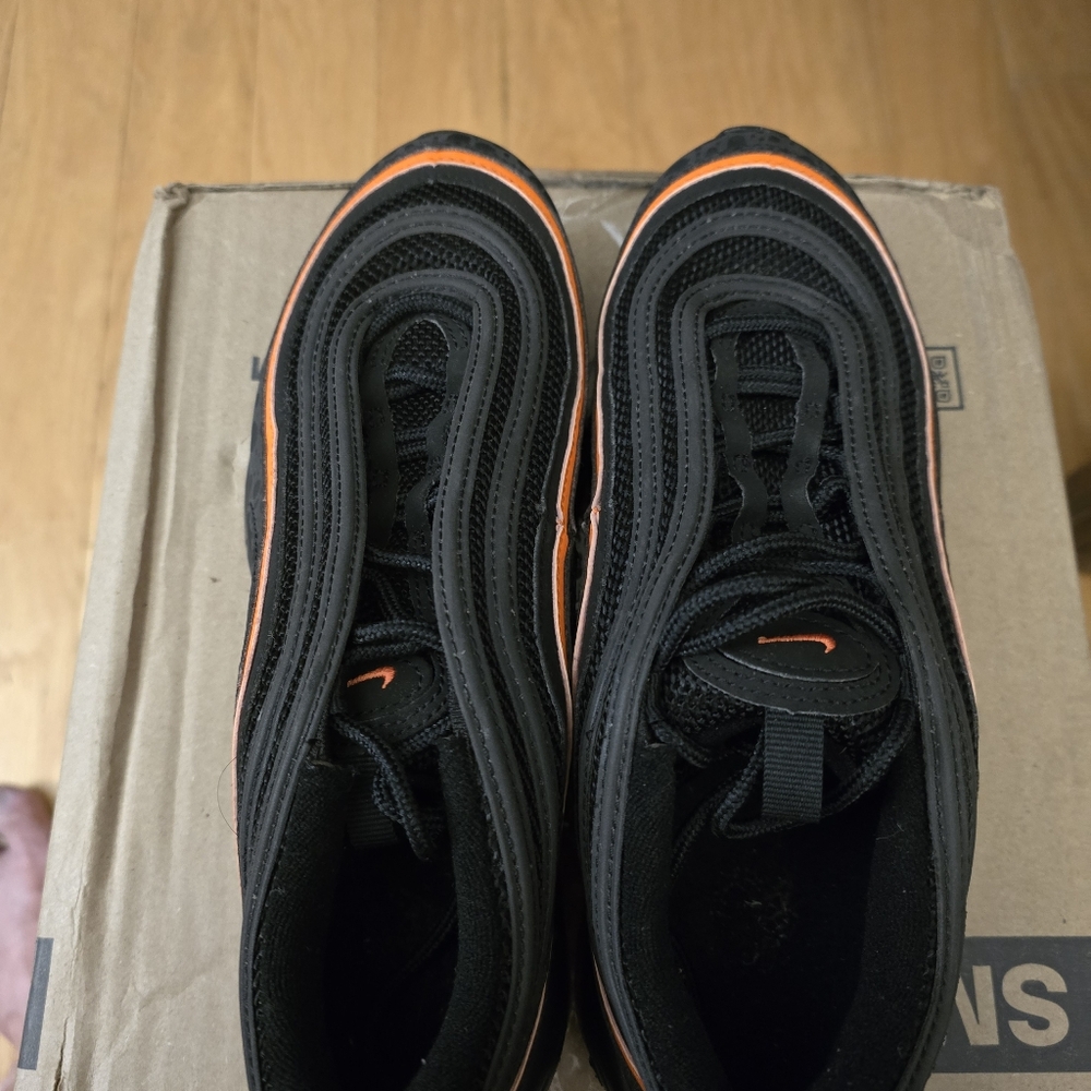 Nike Air Max 97 Safari GS "Black Safety Orange, Sneakers  Shoes Y 6.5 / W Size 8 - Picture 6 of 9